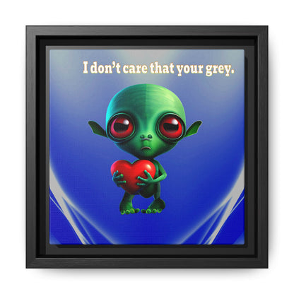 I don't care that your grey - framed canvas art (blue-white wave)