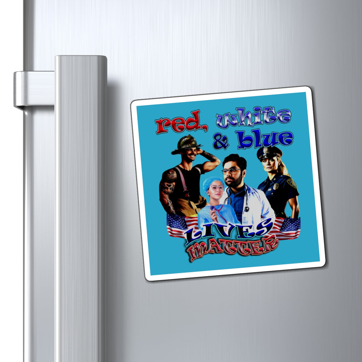 rw&b lives matter - Magnets - (turquoise)