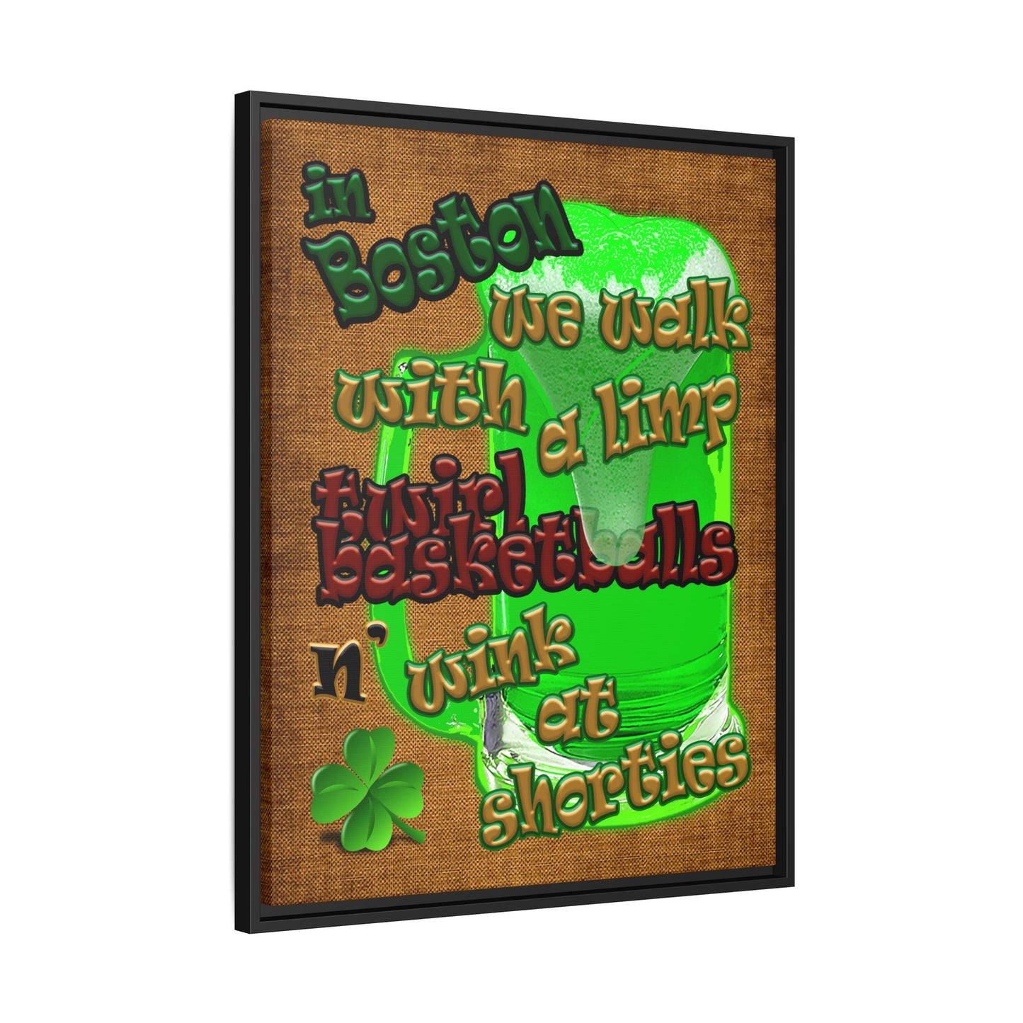celtics logo - framed canvas art (brown papyrus)