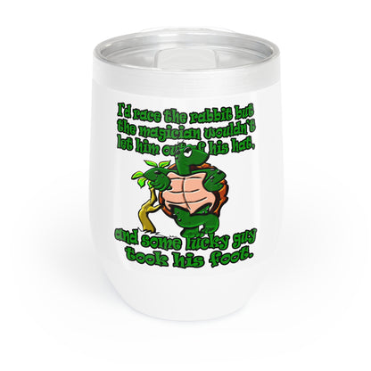 turtle race - Chill Wine Tumbler (white)