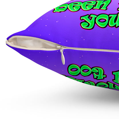noticed you noticing - Spun Polyester Square Pillow - (purple-pink wave)