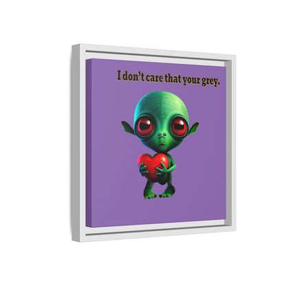I don't care that your grey - framed canvas art (light purple)