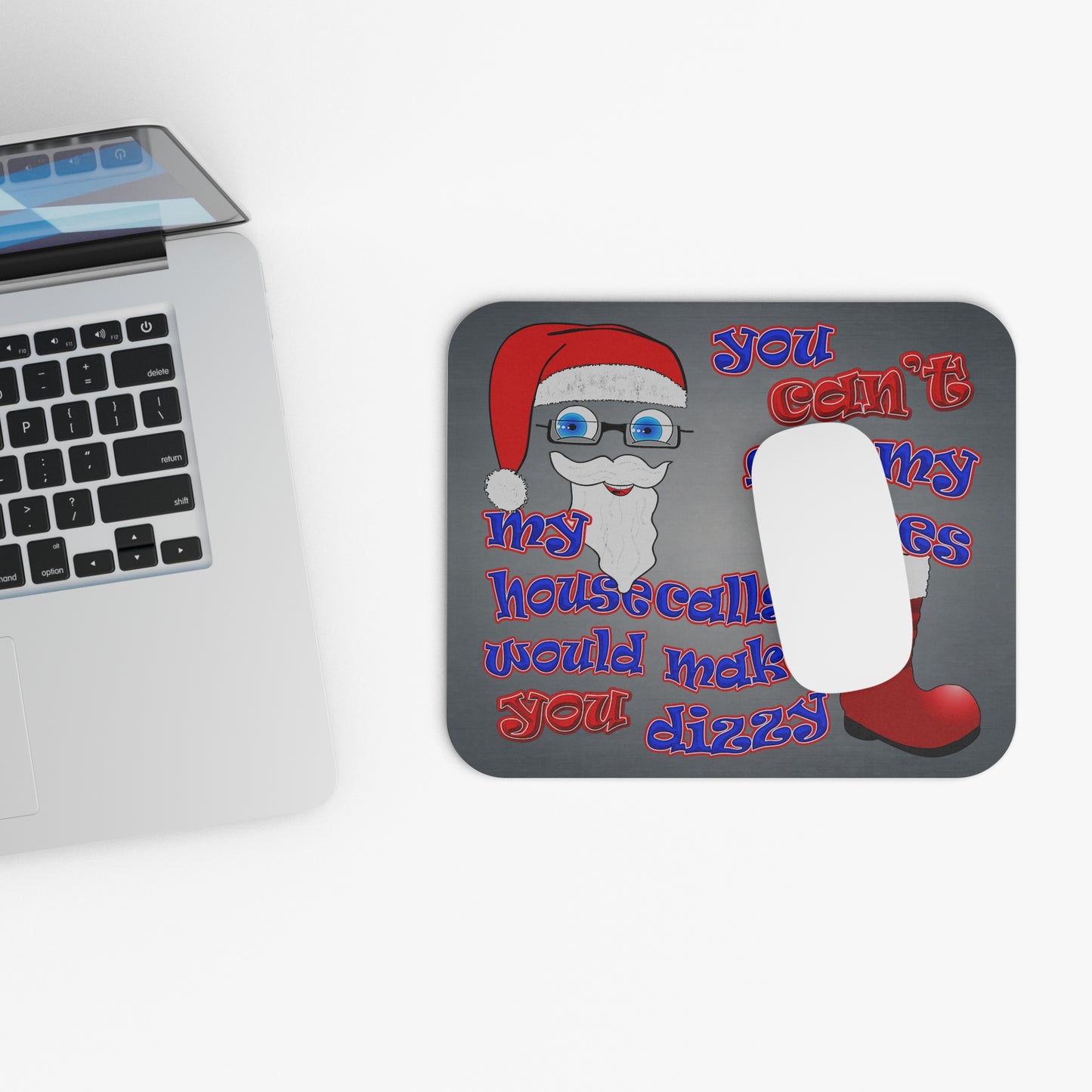 santa's shoes - Mouse Pad (Rectangle) (grey-light grey)