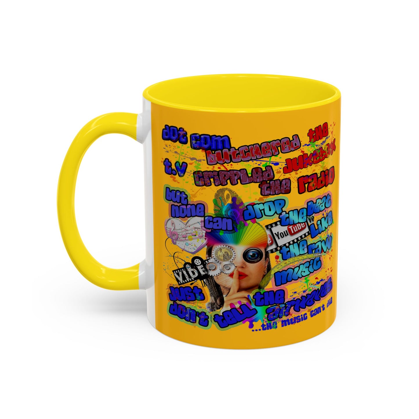 drop the beat - Accent Mug (yellow)