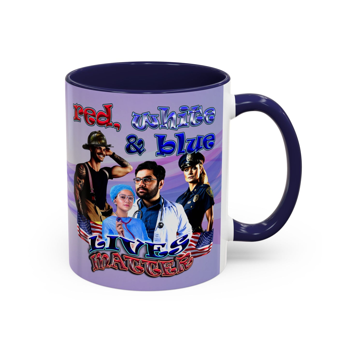 rw&b lives matter - Accent Mug (light blue-pink wave)