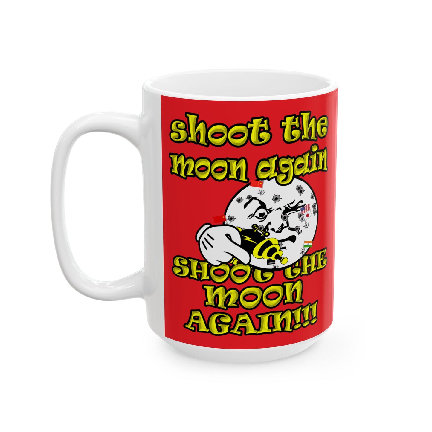 shoot the moon again - White Mug (red)