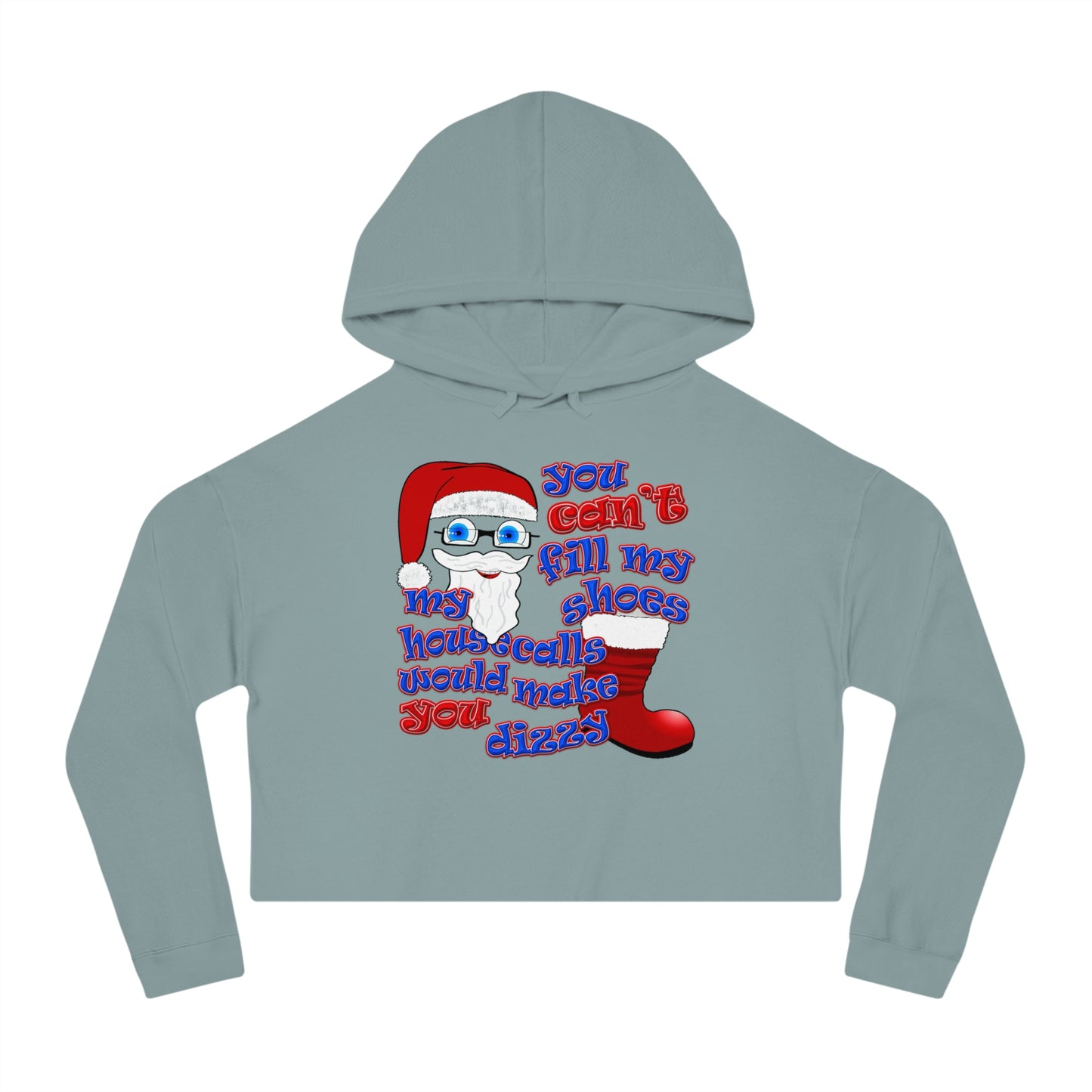 santa's shoes - Women’s Cropped Hooded Sweatshirt