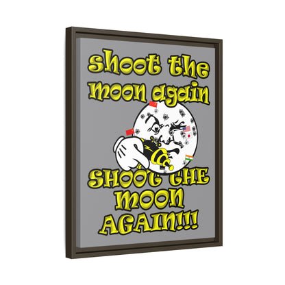 shoot the moon again - framed canvas art (grey)
