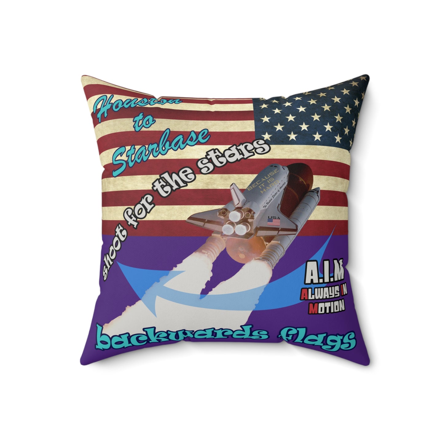 shoot for the stars - Faux Suede Square Pillow - (purple)