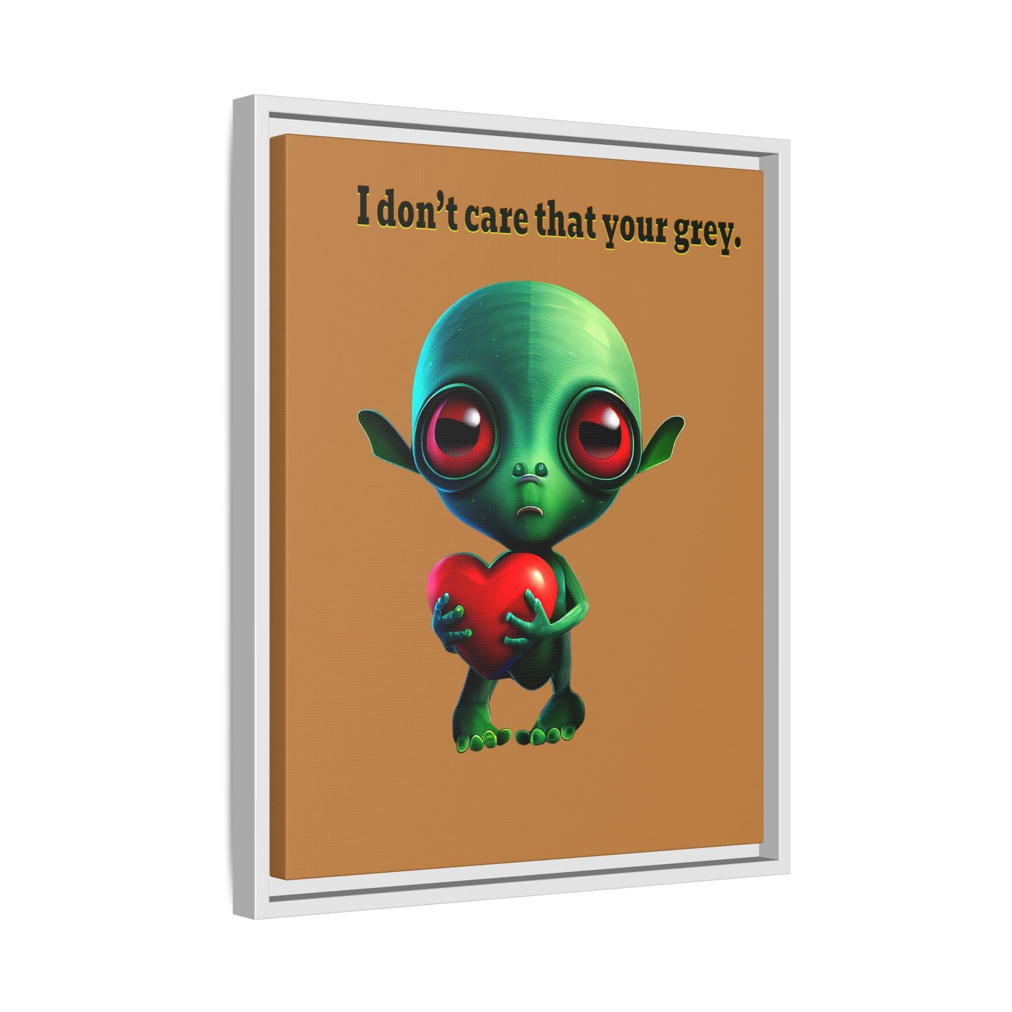 I don't care that your grey - framed canvas art (light brown)