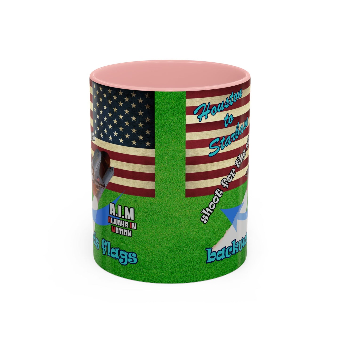 shoot for the stars - Accent Mug (green turf)