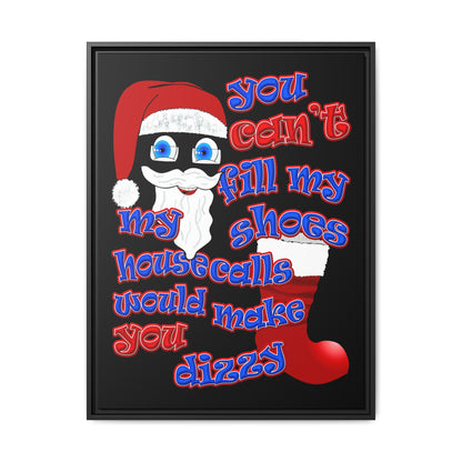 santa's shoes - framed canvas art (black)
