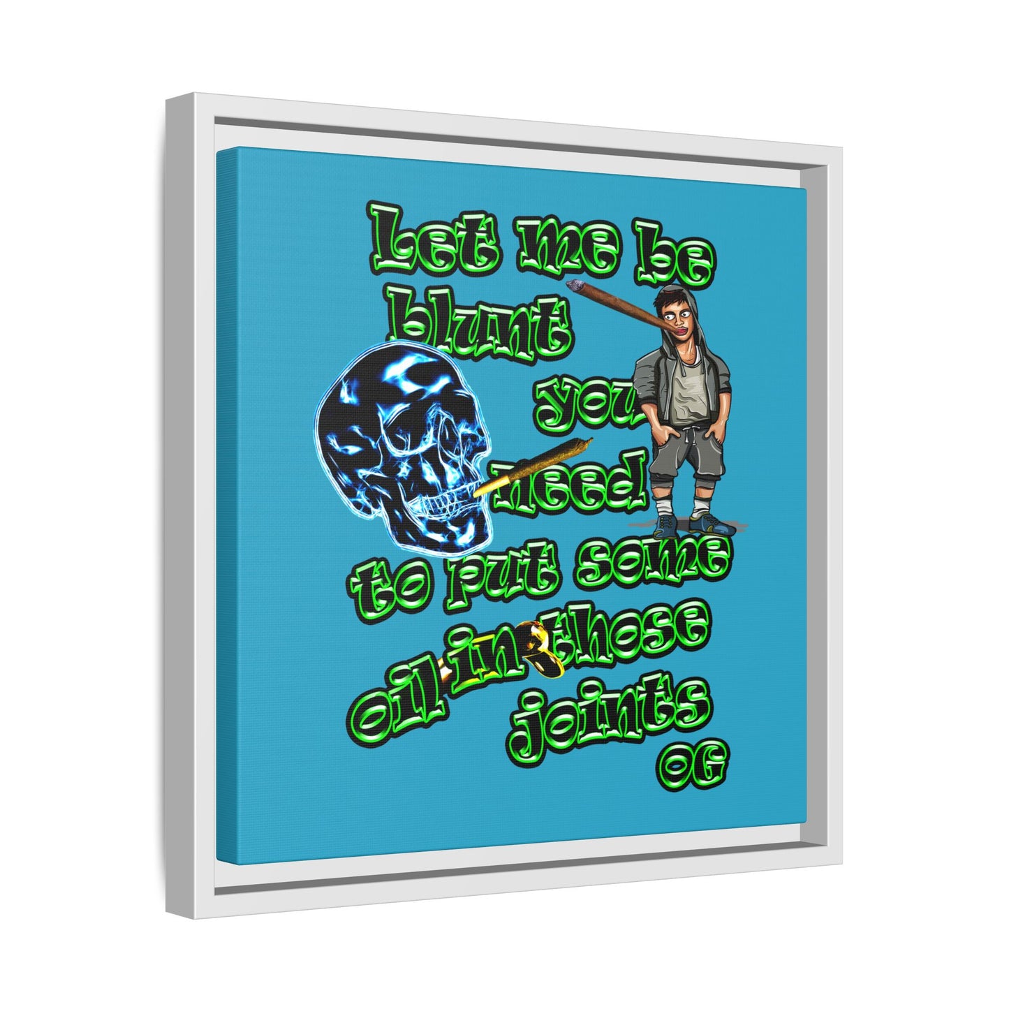 og - framed canvas art (turquoise)