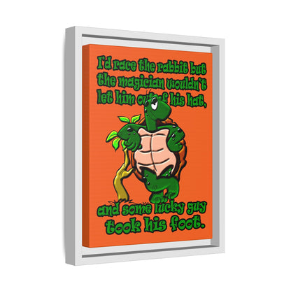 turtle race - framed canvas art (orange)