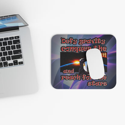 defy conquer reach - Mouse Pad (Rectangle) (grey-pink wave)