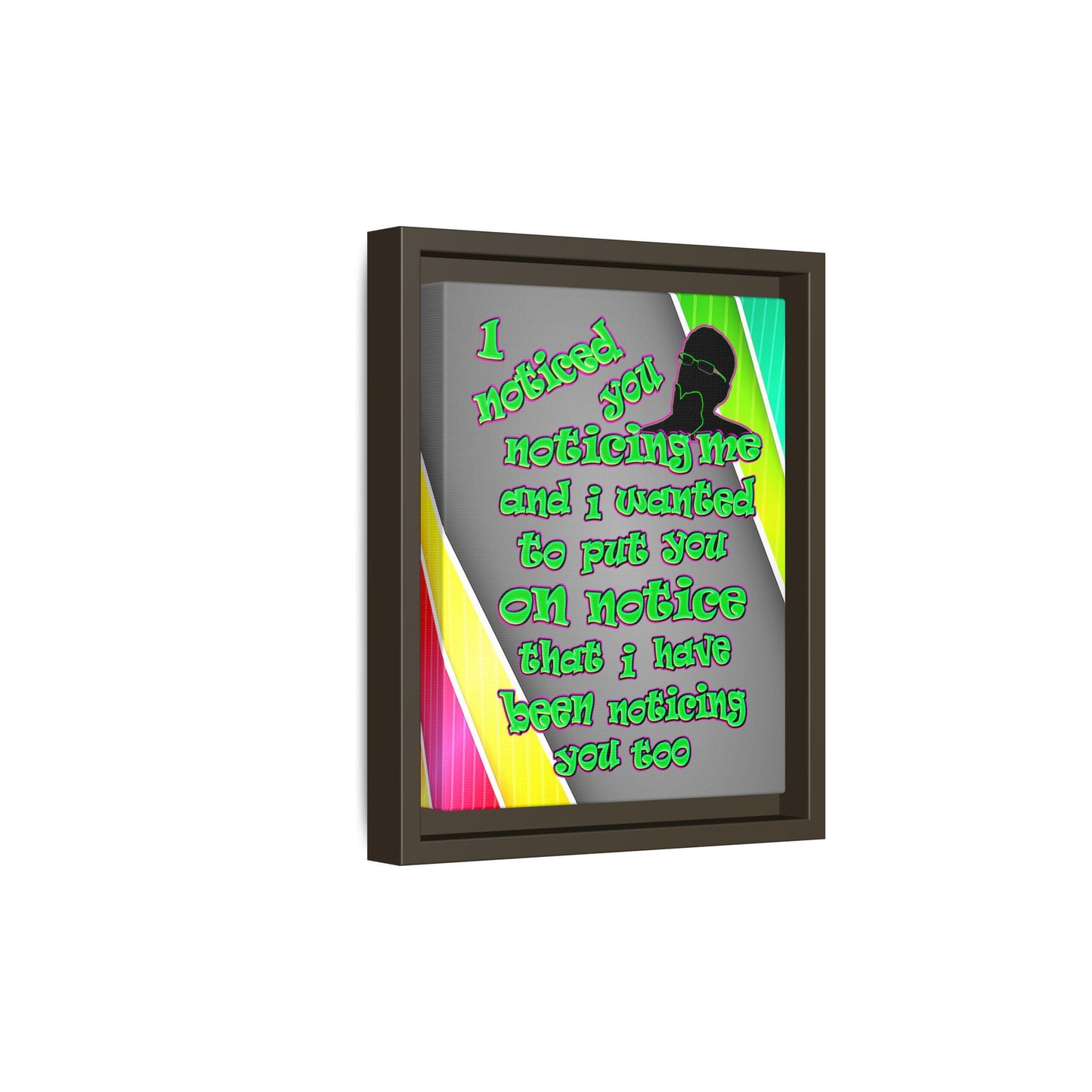 noticed you noticing - framed canvas art (rainbow split)