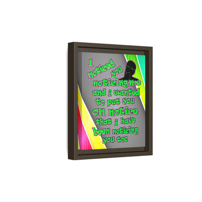 noticed you noticing - framed canvas art (rainbow split)