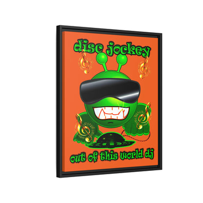 disc jockey - framed canvas art (orange)