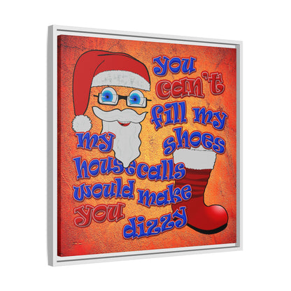 santa's shoes - framed canvas art (burnt orange)