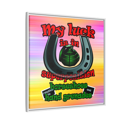 my luck - framed canvas art (color blur)