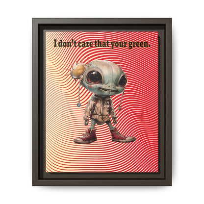 I don't care that your green - framed canvas art (yellow-orange wave)