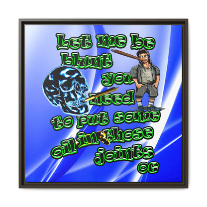 og - framed canvas art (blue-white wave)