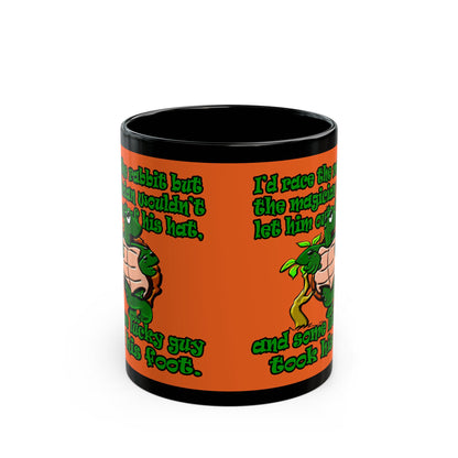 turtle race - Black Mug (orange)