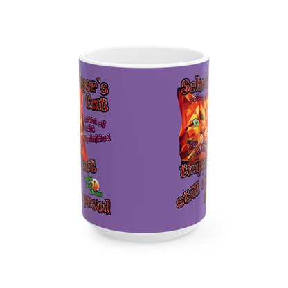 schrodinger's cat - White Mug (light purple)