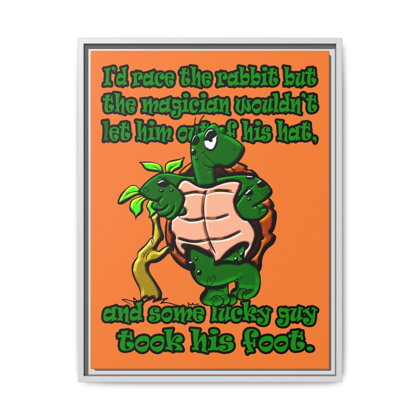 turtle race - framed canvas art (crusta)