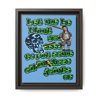 og - framed canvas art (light blue)