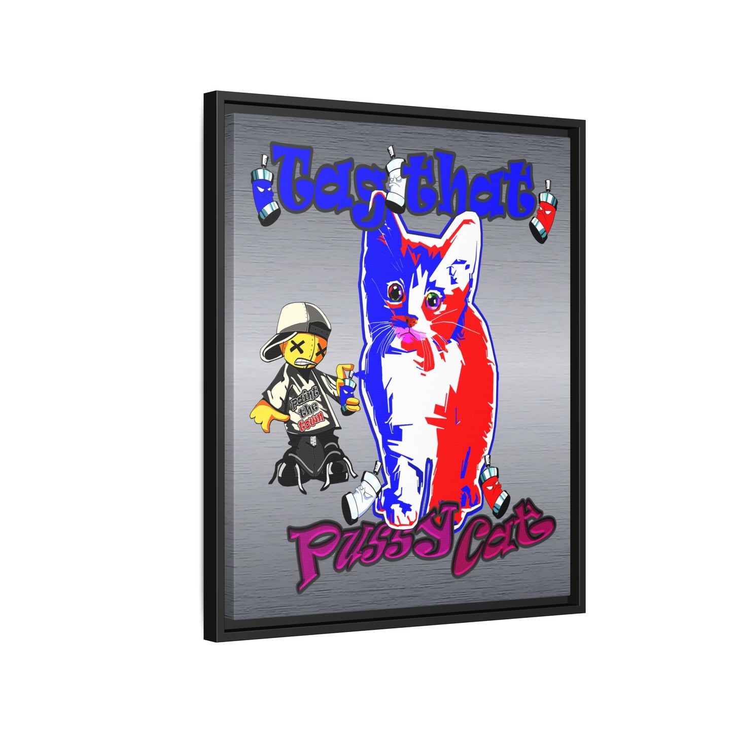 tag that - framed canvas art (brushed nickel)