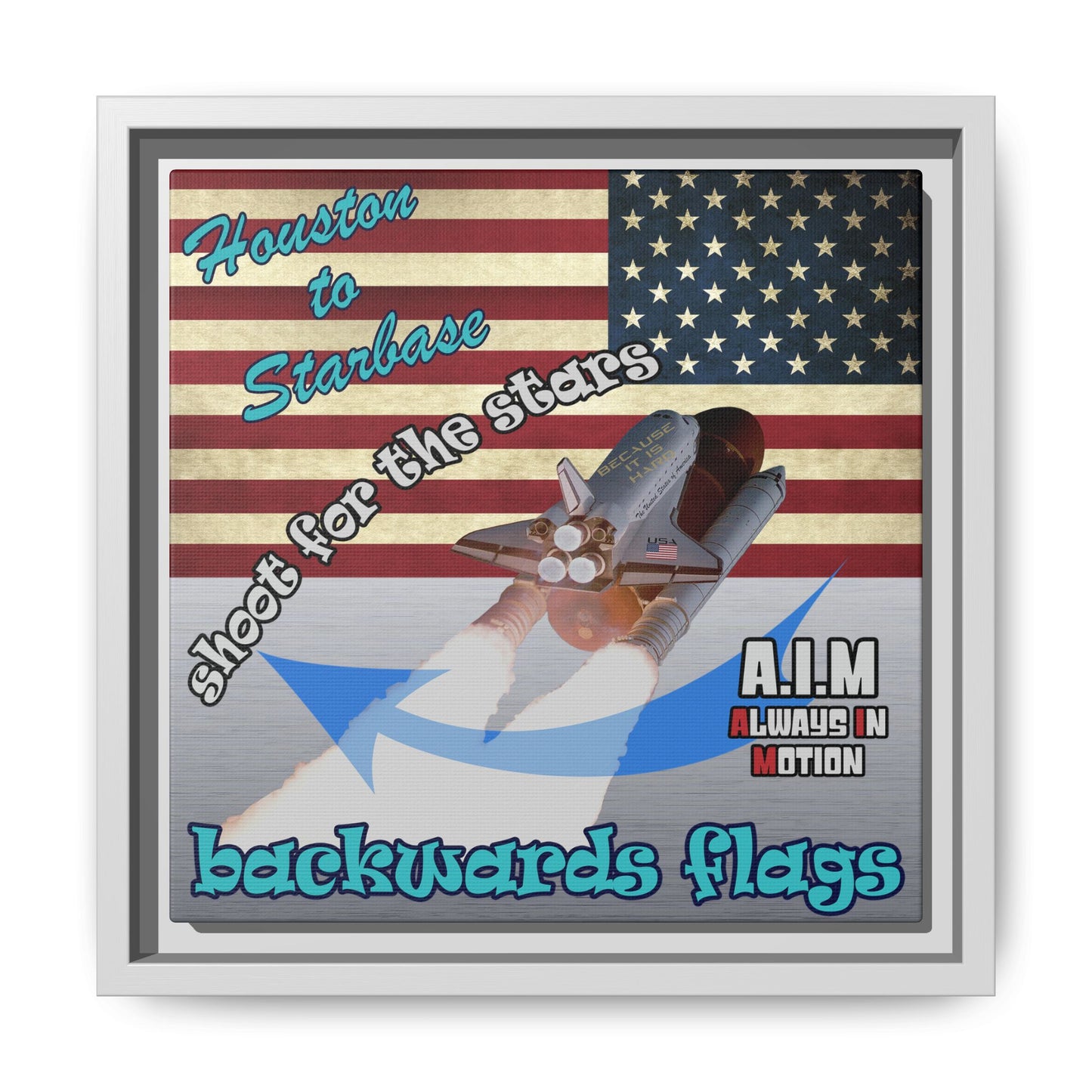 shoot for the stars - framed canvas art (brushed nickel)