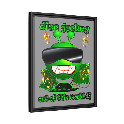 disc jockey - framed canvas art (grey)