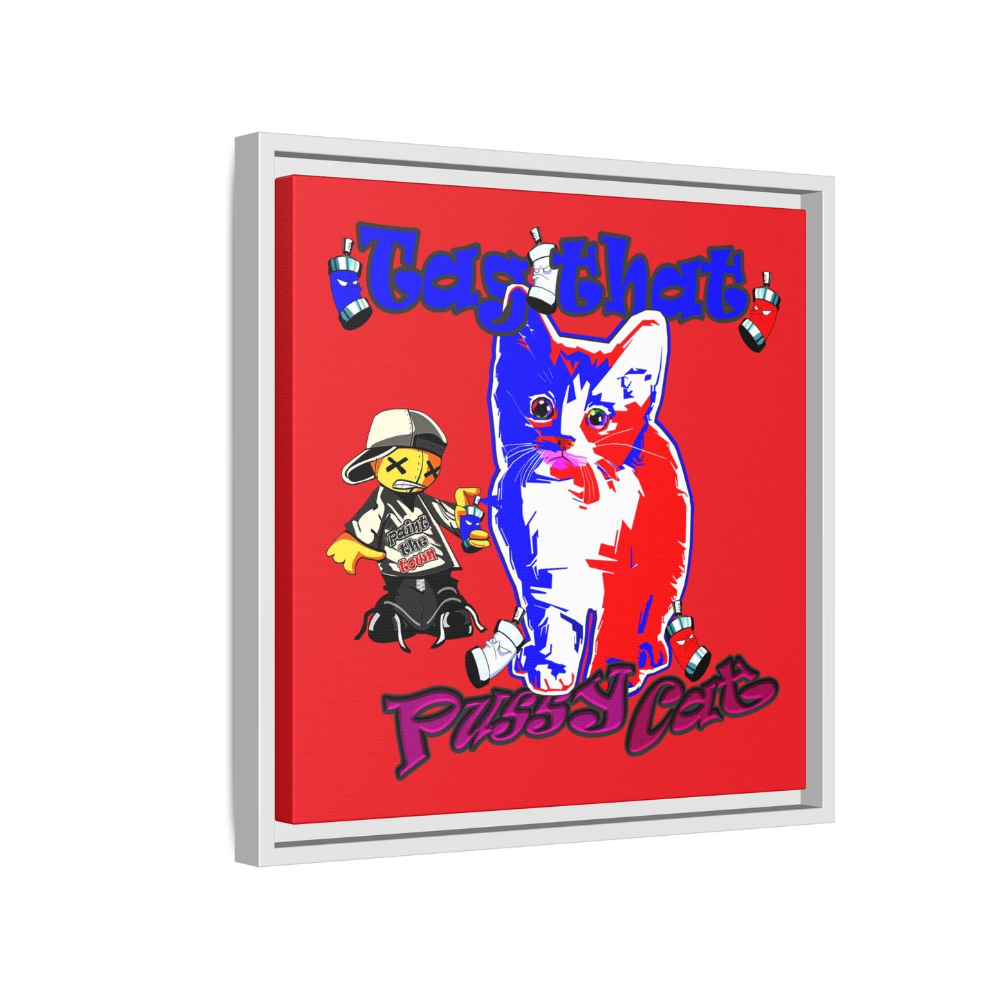 tag that - framed canvas art (red)