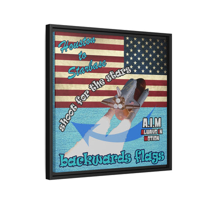 shoot for the stars - framed canvas art (faded blue)