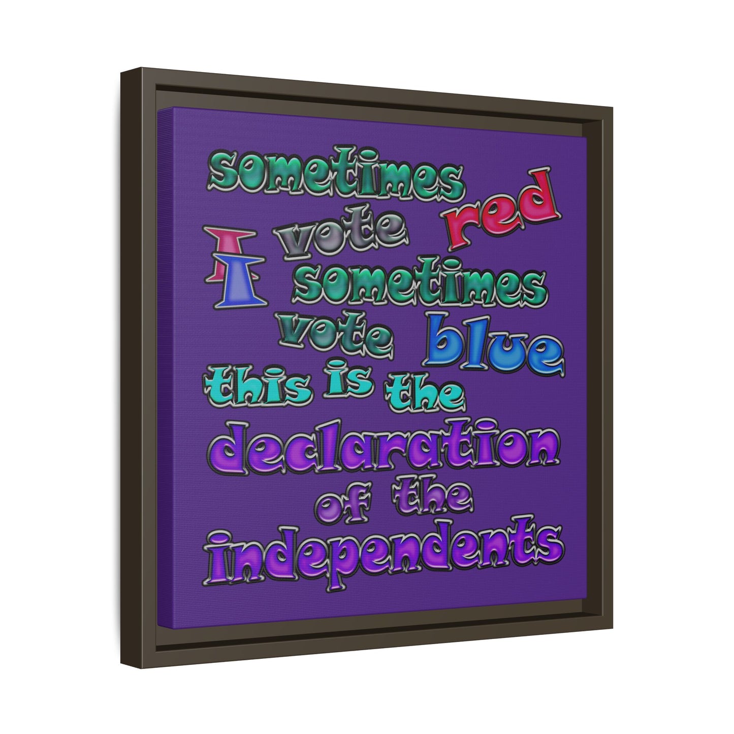 declaration of the independents - framed canvas art (purple)
