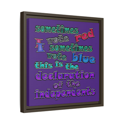 declaration of the independents - framed canvas art (purple)