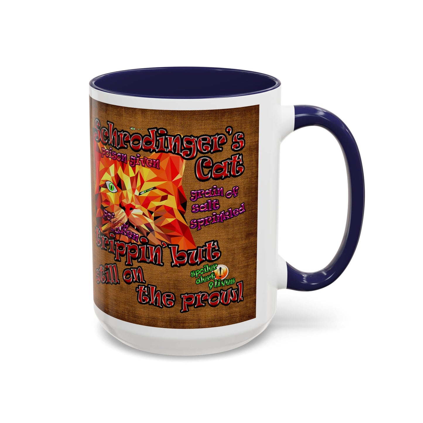 schrodinger's cat - Accent Mug (brown papyrus)