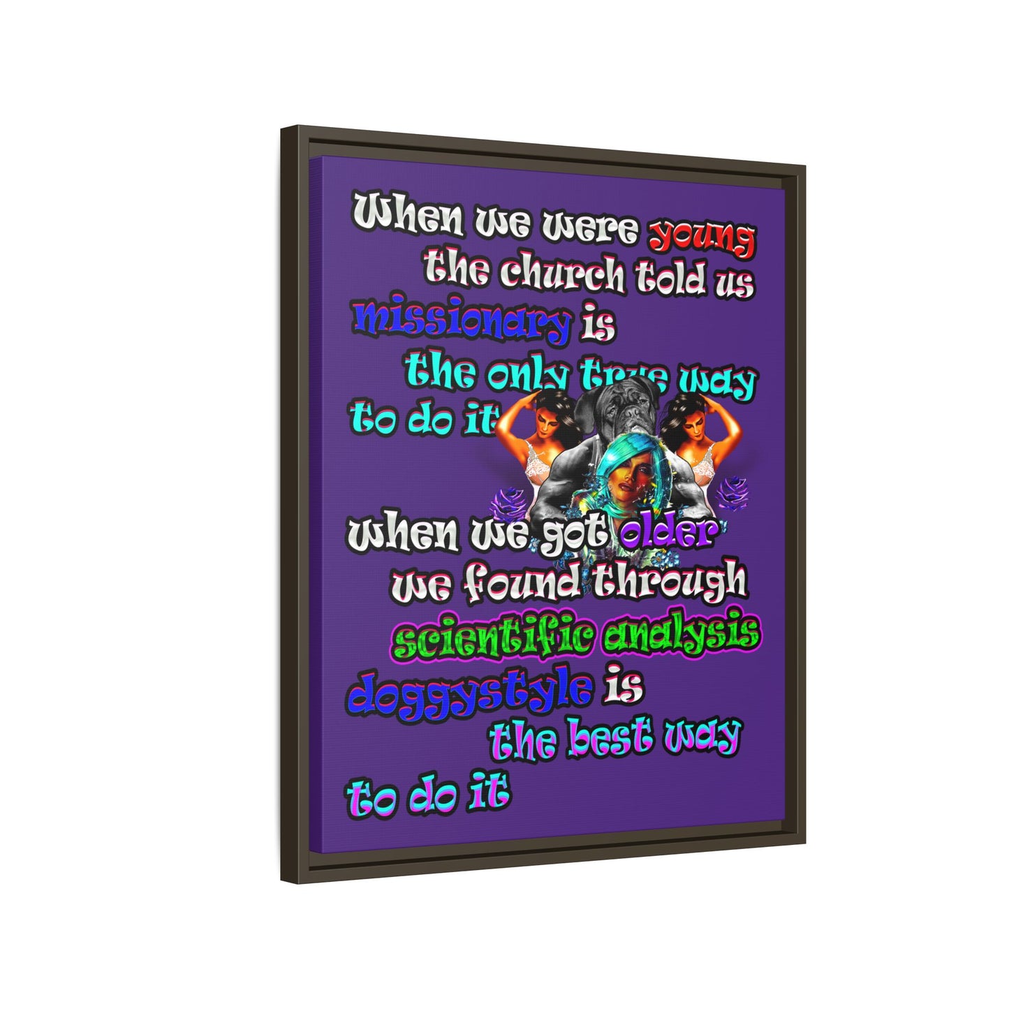 doggystyle - framed canvas art (purple)