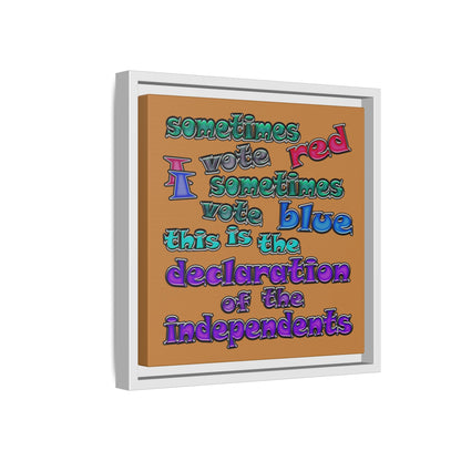 declaration of the independents - framed canvas art (light brown)