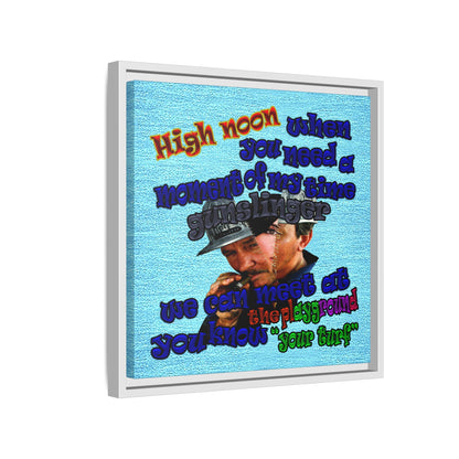 high noon - framed canvas art (faded blue)
