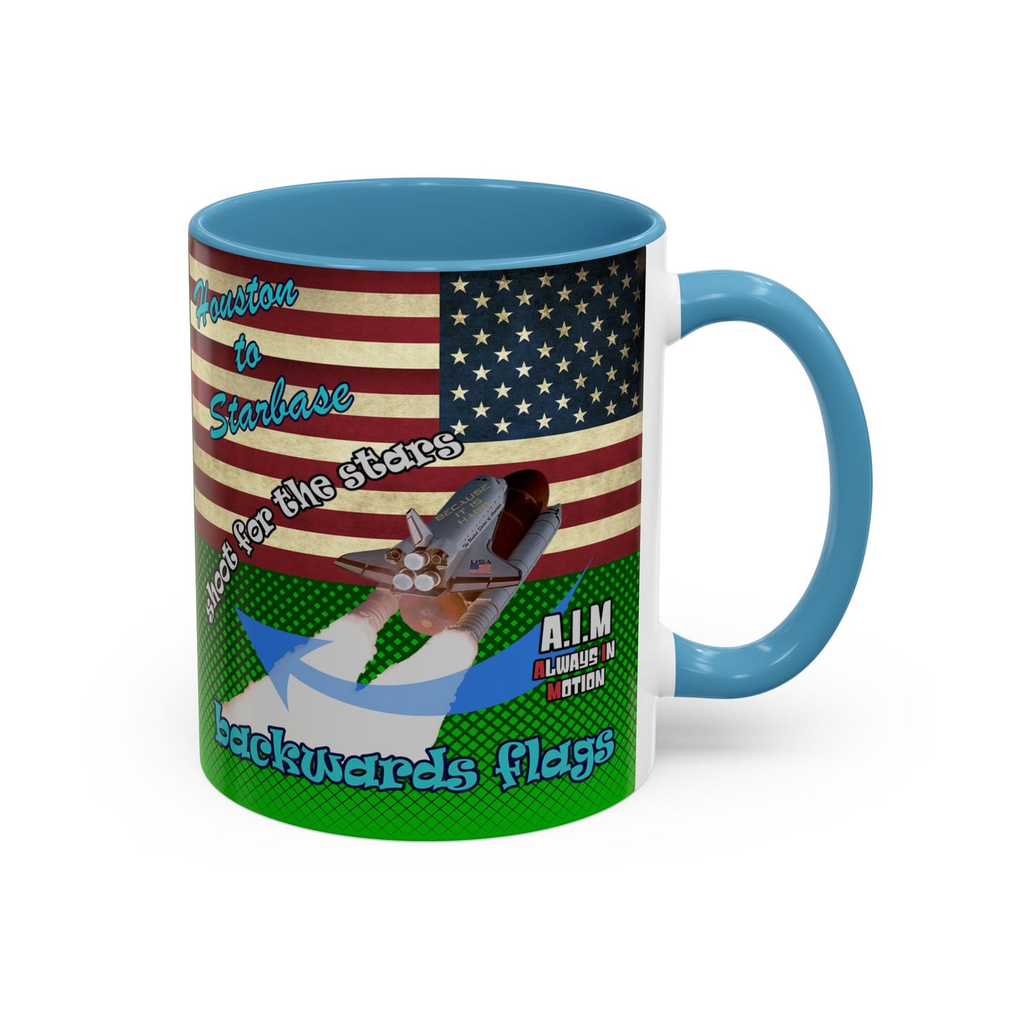 shoot for the stars - Accent Mug (logo green)
