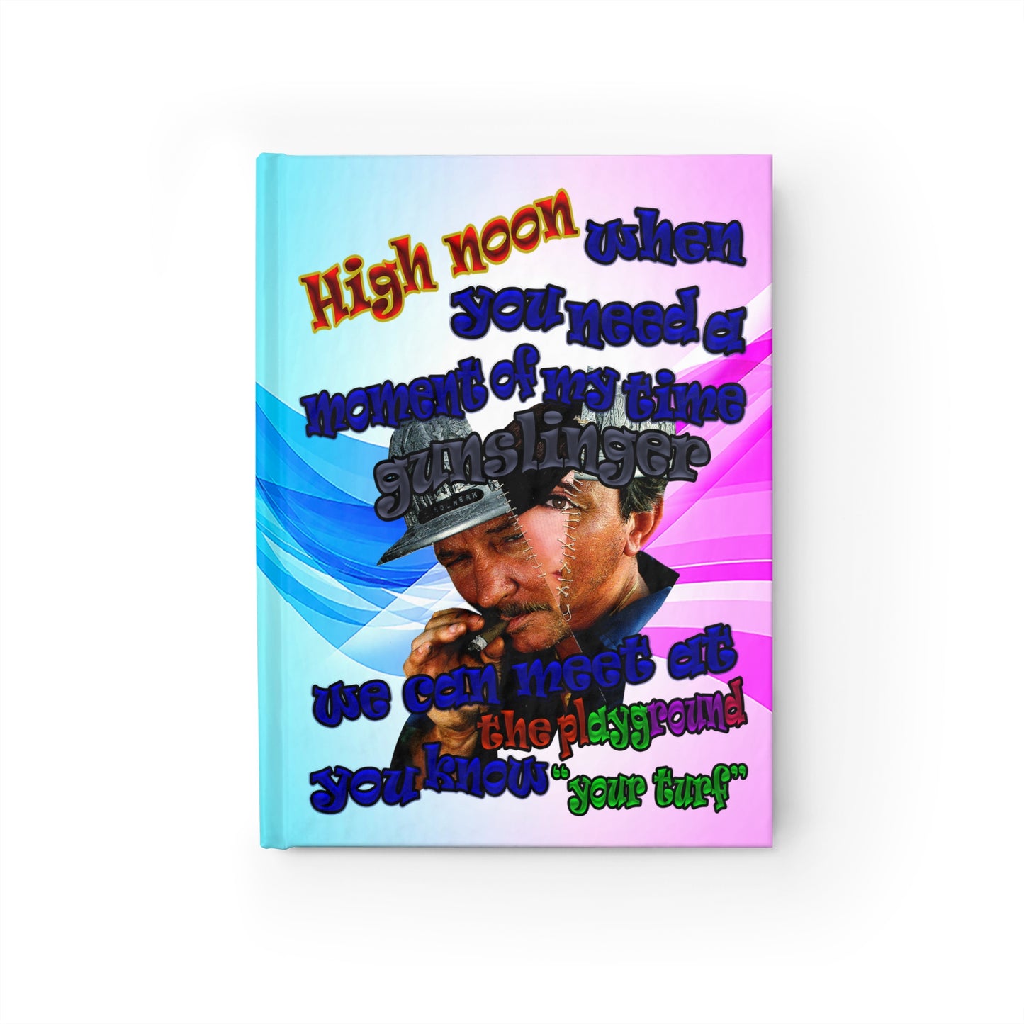 high noon - journal-lined (light blue-pink wave)