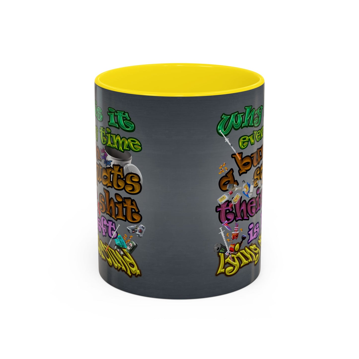 the bum's shit - Accent Mug (grey-light grey)