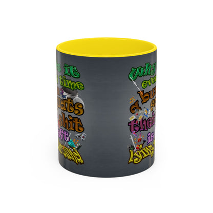 the bum's shit - Accent Mug (grey-light grey)