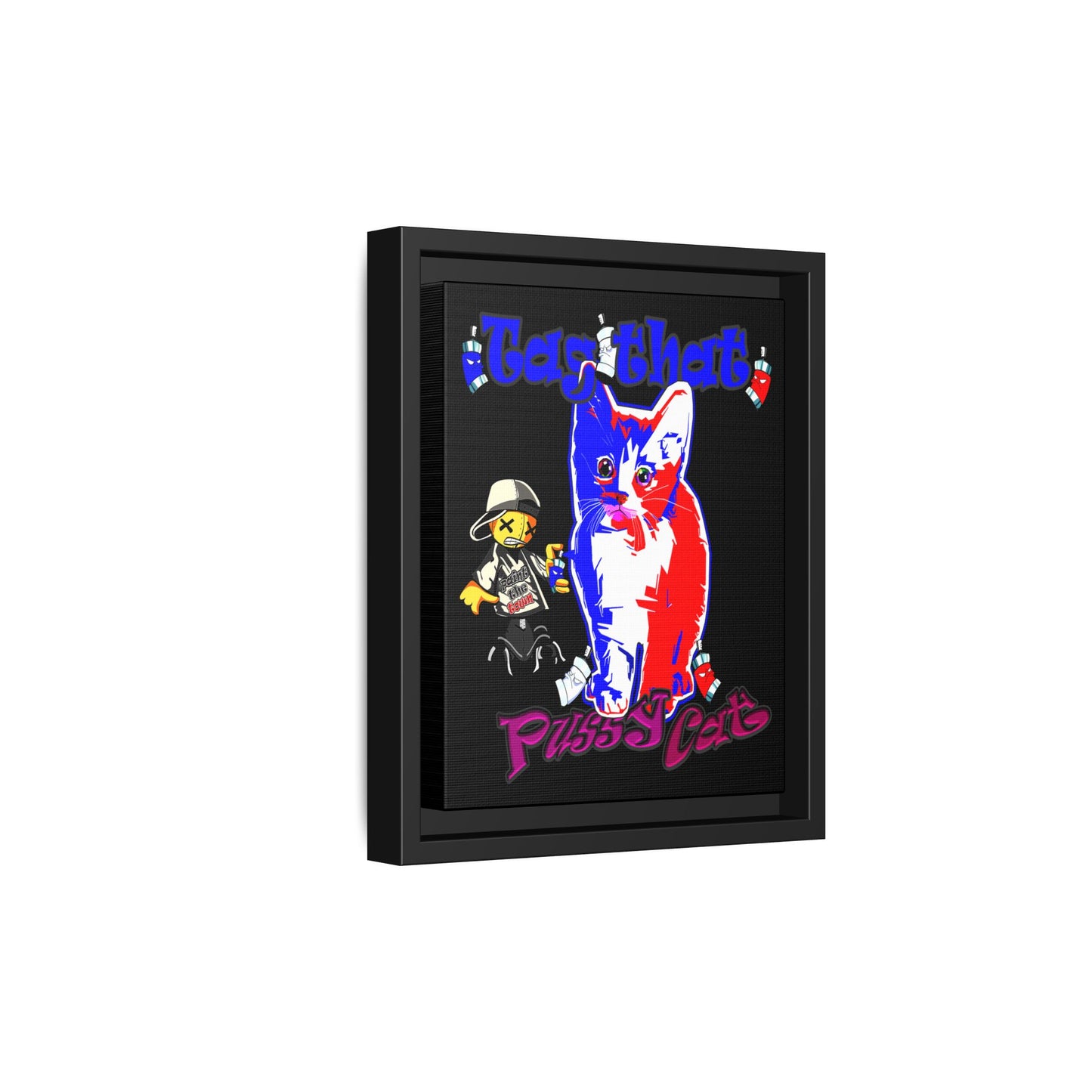 tag that - framed canvas art (black)