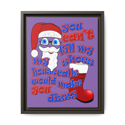 santa's shoes - framed canvas art (light purple)