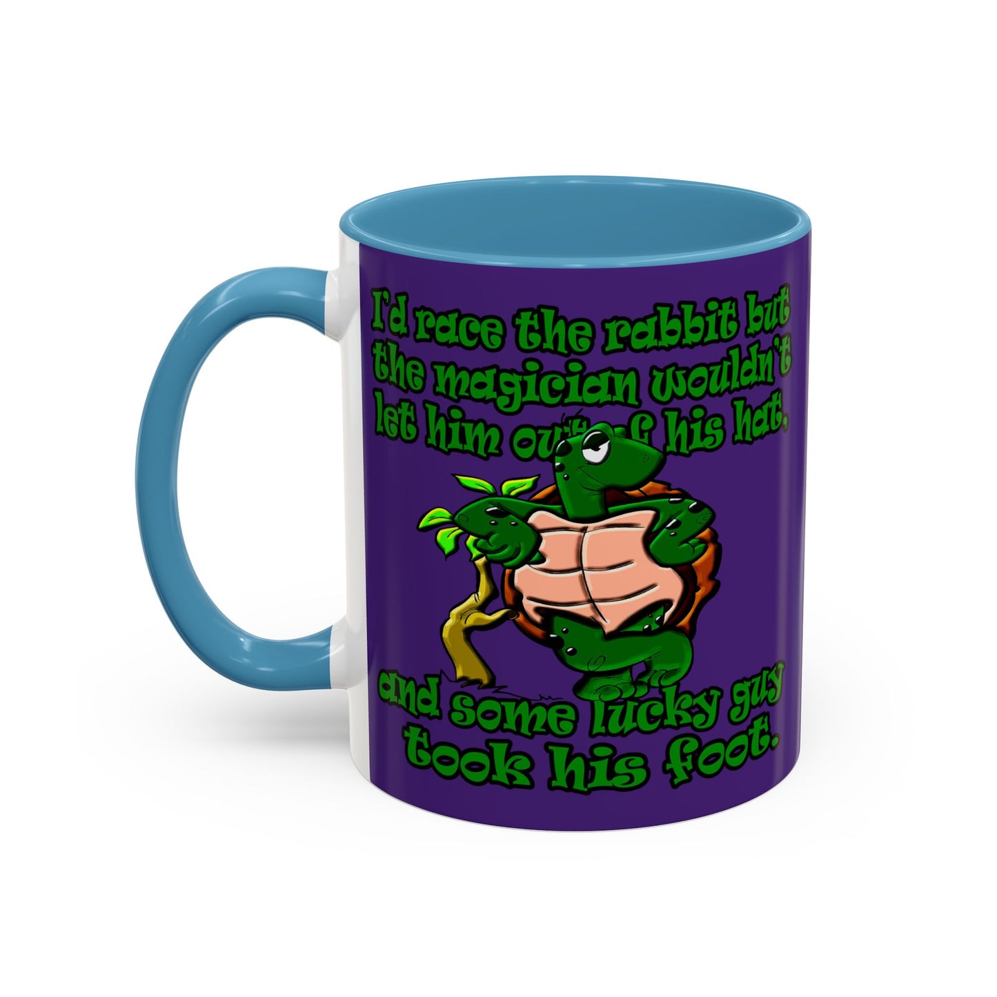 turtle race - Accent Mug (purple)