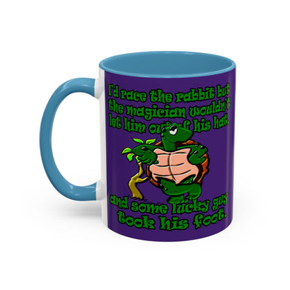 turtle race - Accent Mug (purple)