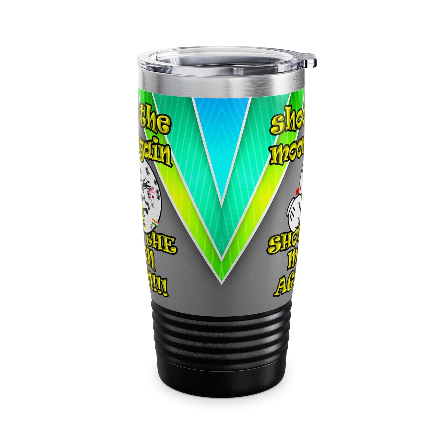 shoot the moon again - Ringneck Tumbler, 20oz (rainbow split)